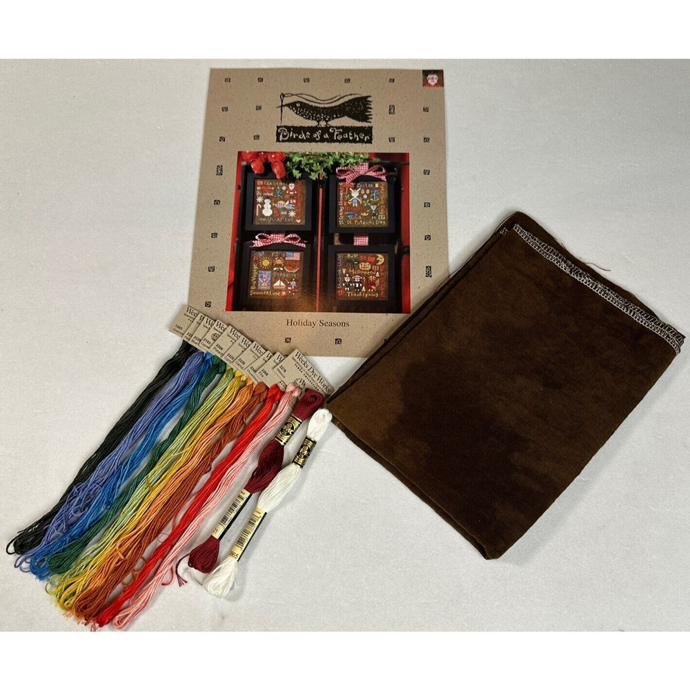 RARE Birds of a Feather Holiday Seasons Cross Stitch Kit  Complete - NEW